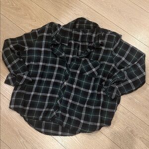 Well Worn Black and White Plaid Button Down Shirt